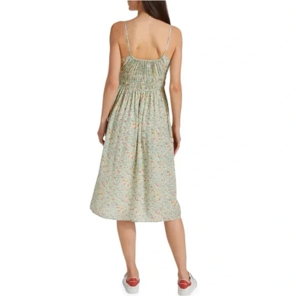 RAILS Green Floral Midi Dress Octavia Ditsy Crepe Strappy Size Small - Picture 3 of 11